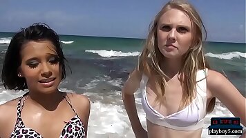 Bush-leaguer teen picked up on the beach and fucked in a van