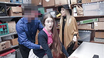 Teen and Her Granny Fucked by Perv Mall Officer for Stealing from Mall Premises - Fuckthief