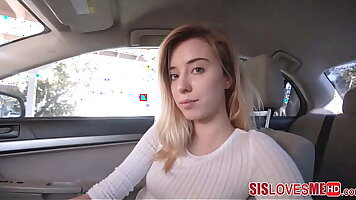 Hot Blonde Teen Stepsister Fucked By Stepbrother In His Motor